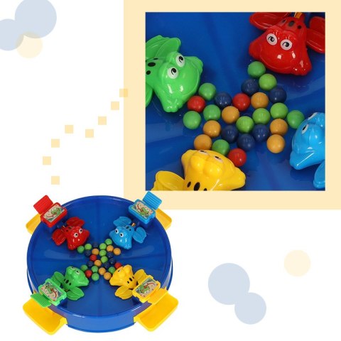 Gra zręcznościowa głodne żabki skaczące żaby 4 graczy 3+ XXL niebieska