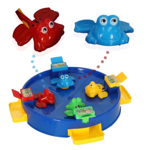 Gra zręcznościowa głodne żabki skaczące żaby 4 graczy 3+ XXL niebieska