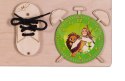Tablica manipulacyjna drewniana sensoryczna zielony zegar 75x50cm