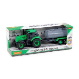 Polesie 91567 Traktor Progres inercyjny z przyczepą cysterną zielony w pudełku
