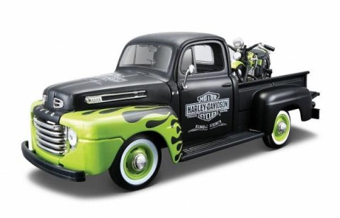 MAISTO 32171 Harley Davidson Ford F-1 pick-up samochód + motor FL 1948 1:24 p6