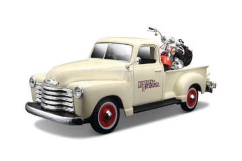 MAISTO 32194 Harley Davidson Chevrolet 3100 pick-up samochód + motor FLSTS 1:24 p6