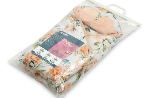 Sensillo Otulacz do fotelika Velvet XL - PIWONIA BRZOSKWINIOWY