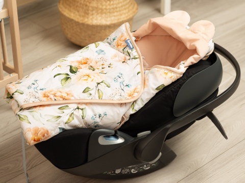 Sensillo Otulacz do fotelika Velvet XL - PIWONIA BRZOSKWINIOWY