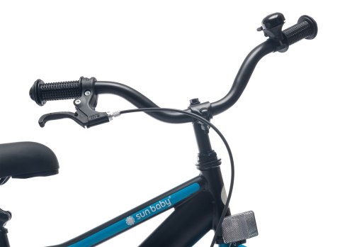 Rowerek dla chłopca 14 cali Tracker bike z pchaczem neon niebieski