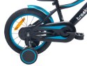 Rowerek dla chłopca 16 cali Tracker bike z pchaczem neon niebieski