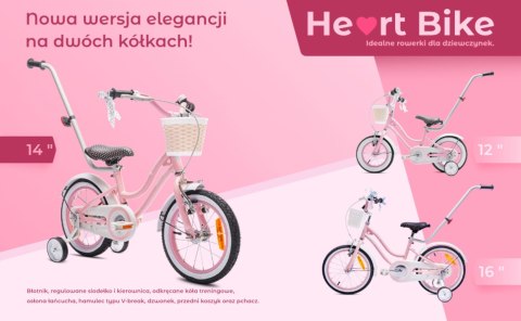 Rowerek dla dziewczynki 14 cali Heart bike - różowy
