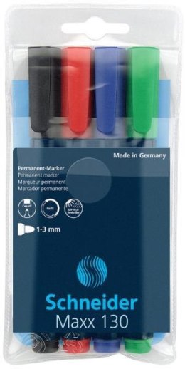 Zestaw markerów uniwersalnych SCHNEIDER Maxx 130, 1-3mm, 4szt., blister