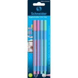Długopis SCHNEIDER Slider Edge, XB, 4szt. pastel, blister