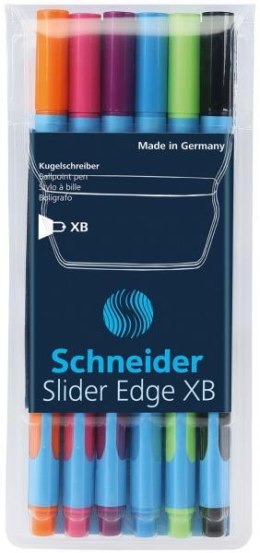 Długopisy w etui SCHNEIDER Slider Edge, XB, 6szt., blister