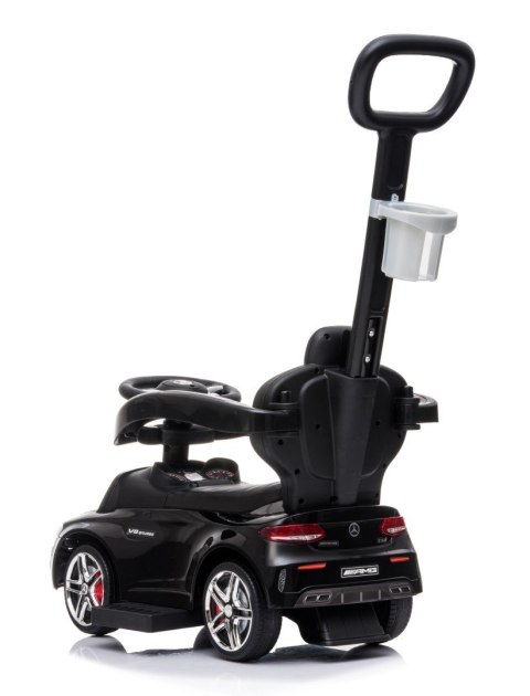 Jeździk pchacz chodzik dla dziecka Mercedes C-Class z popychaczem i podnóżkiem czarny