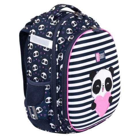 Tornister ergonomiczny Love Panda sztywny kasetonowy#CZ
