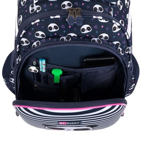 Tornister ergonomiczny Love Panda sztywny kasetonowy#CZ