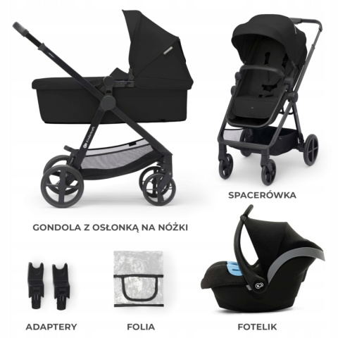 NEWLY Kinderkraft Wózek wielofunkcyjny 3w1 do 22 kg - CLASSIC BLACK