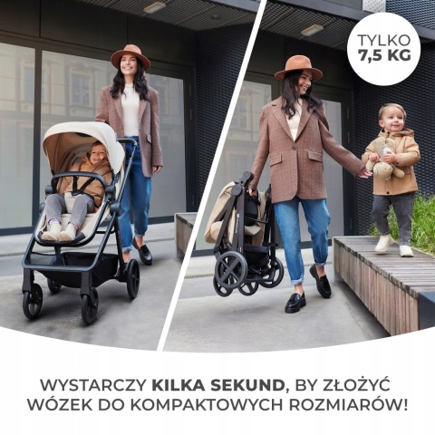 NEWLY Kinderkraft Wózek wielofunkcyjny 3w1 do 22 kg - SAND BEIGE
