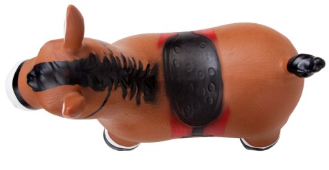 Skoczek gumowy dla dzieci KONIK 58 cm brązowy do skakania z pompką