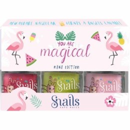 Zestaw 3 lakierów do paznokci dla dzieci Snails Mini - Flamingo Edycja Specjalna