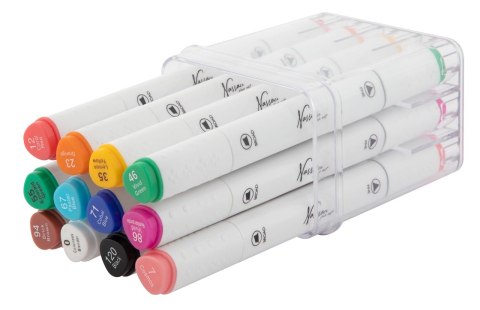 Markery podwójne końcówki 12 szt białe, trojkątne