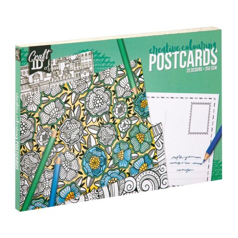 Pocztówki do kolorowania 20 arkuszy, 350 gsm, 2 rodzaje