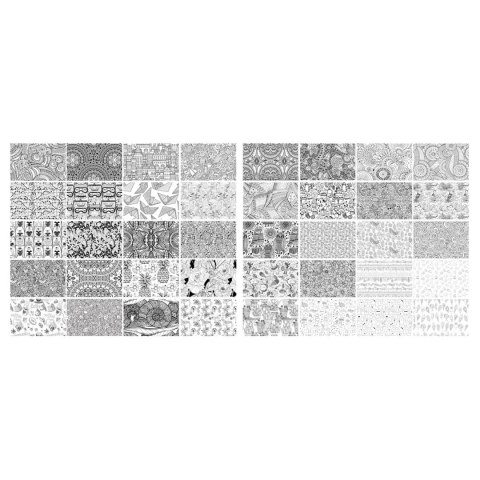 Pocztówki do kolorowania 20 arkuszy, 350 gsm, 2 rodzaje