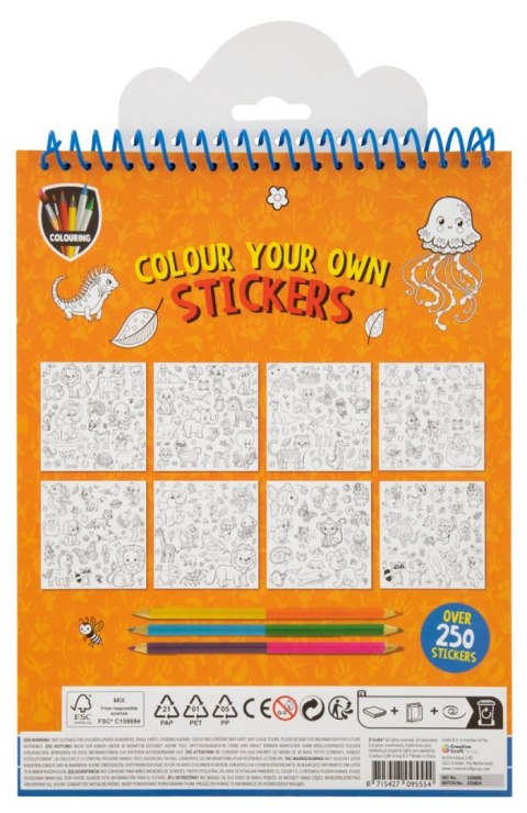 Pokoloruj własne naklejki + 3 dwustronne kredki