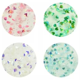 Sensoryczny pastelowy gniotek z kryształkami 8 cm (4 kolory) - display 12 szt