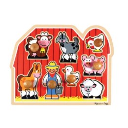 MELISSA Puzzle drewniane Zwierzęta z farmy Kształty 8 elementów 13391