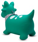 Skoczek gumowy dla dzieci DINO 59 cm zielony z bandaną do skakania z pompką