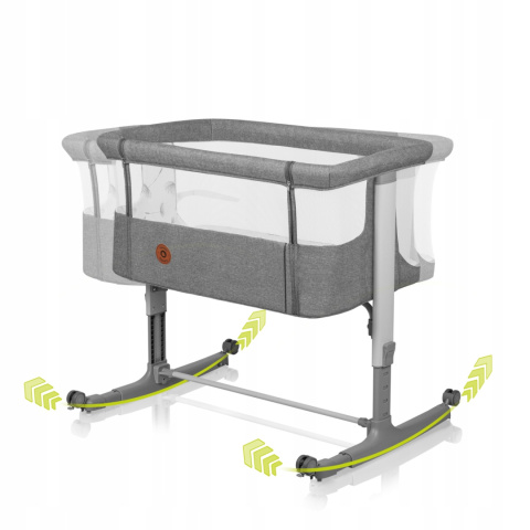 AURORA Lionelo Łózeczko dostawne 3w1 z funkcją kołyski - Grey Concrete