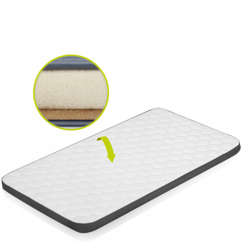 AURORA Lionelo Łózeczko dostawne 3w1 z funkcją kołyski - Grey Concrete