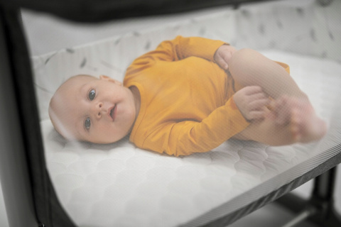 AURORA Lionelo Łózeczko dostawne 3w1 z funkcją kołyski - Grey Concrete