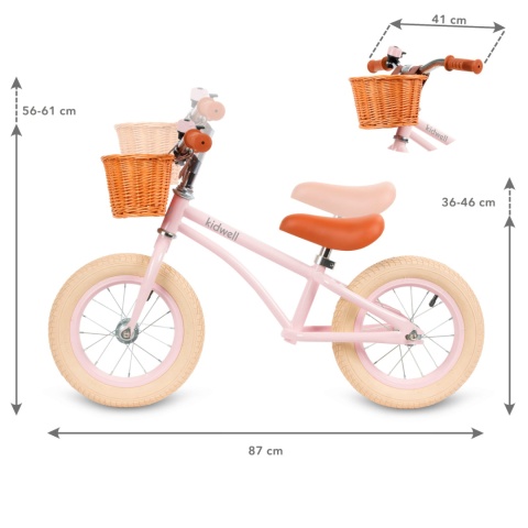 CLASSY Kidwell rowerek biegowy pompowane koła 12" PINK