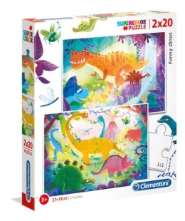 Clementoni Puzzle 2x20el Śmieszne dinozaury 24755 p6