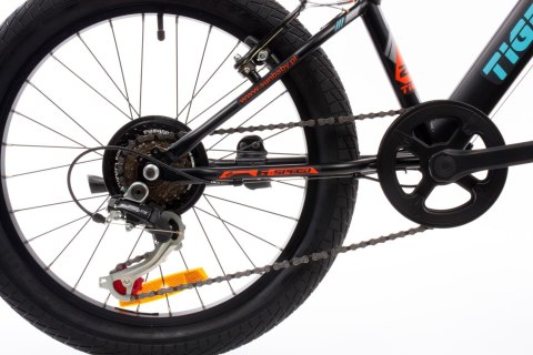 Rowerek dla chłopca 20 cali Tiger Bike Shimano RevoShift czarny & turkusowy & szary & pomarańczowy