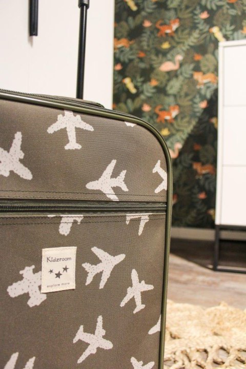 Walizka dla dzieci KIDZROOM Airplane khaki