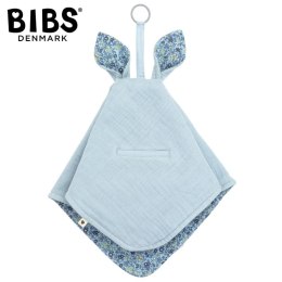 BIBS X LIBERTY CUDDLE CLOTH KANGAROO CHAMOMILE LAWN BABY BLUE Pieluszka przytulanka z zawieszką i kieszonką na smoczek