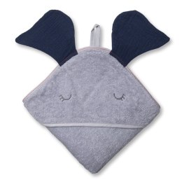 Hi Little One - Ręcznik z kapturem 100 x 100 ELEPHANT hooded bath towel Navy