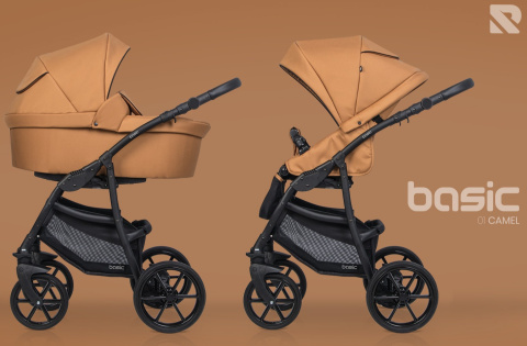 RIKO BASIC Wózek głęboko-spacerowy 3w1 z fotelikiem 0-13 kg - CAMEL
