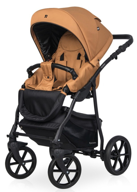 RIKO BASIC Wózek głęboko-spacerowy 3w1 z fotelikiem 0-13 kg - CAMEL