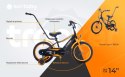 Rowerek dla chłopca 14 cali Tracker bike z pchaczem neon pomarańczowy