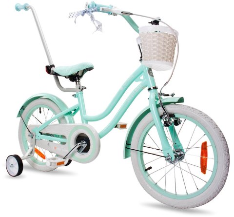 Rowerek dla dziewczynki Heart Bike seria Silver Moon 16 cali - miętowy