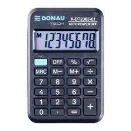 Kalkulator kieszonkowy Donau Tech 8 cyfr funkcja pierwiastka 89x58x11mm czarny, etiu