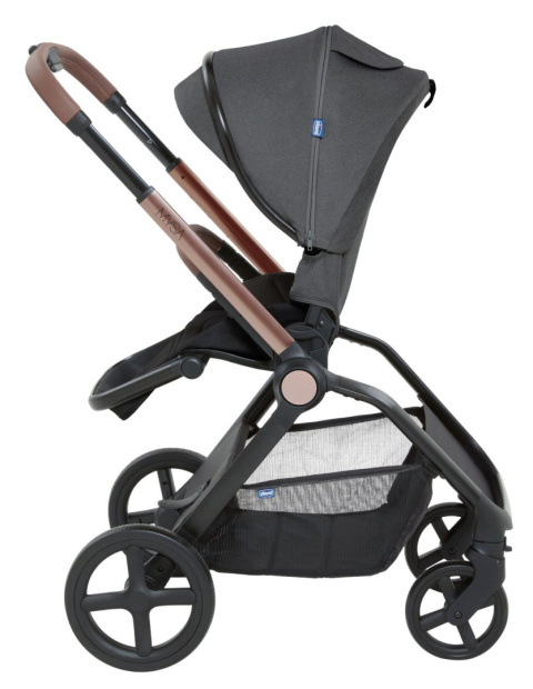 MYSA Chicco wózek spacerowy od 0 do 22kg składany jedną ręką 9kg - BLACK SATIN