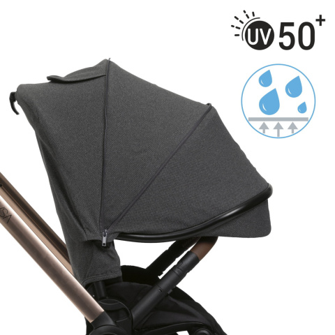 MYSA Chicco wózek spacerowy od 0 do 22kg składany jedną ręką 9kg - BLACK SATIN