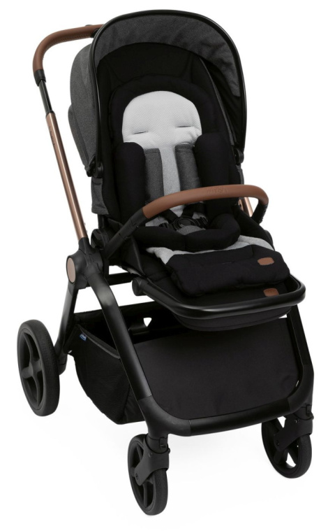 MYSA Chicco wózek spacerowy od 0 do 22kg składany jedną ręką 9kg - BLACK SATIN