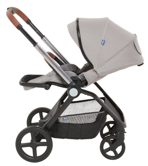 MYSA Chicco wózek spacerowy od 0 do 22kg składany jedną ręką 9kg - SILVER GREY