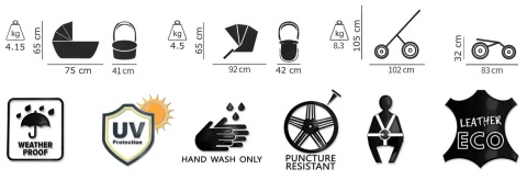 BELAGIO Camarelo 3w1 wózek wielofunkcyjny z fotelikiem KITE 0-13kg Polski Produkt kolor - BG 8