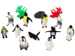 Zestaw Zwierzęta Pingwiny Figurki 12szt. Akcesoria W Tubie