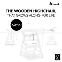 ALPHA+ Hauck krzesełko do karmienia drewniane z poduszką Rainbow