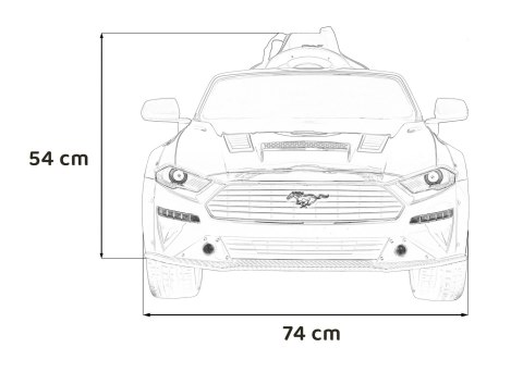 Autko Ford Mustang GT na akumulator dla dzieci Biały + Regulacja siedzenia + Audio LED + EVA + Wolny Start